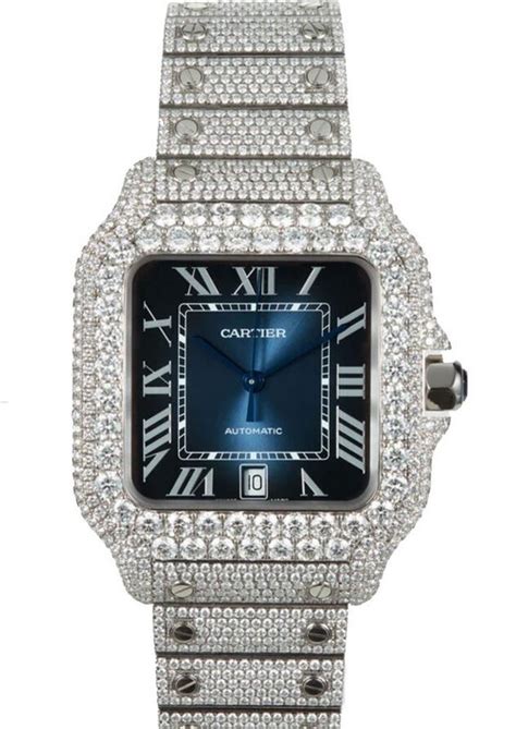 cartier santos iced out replica